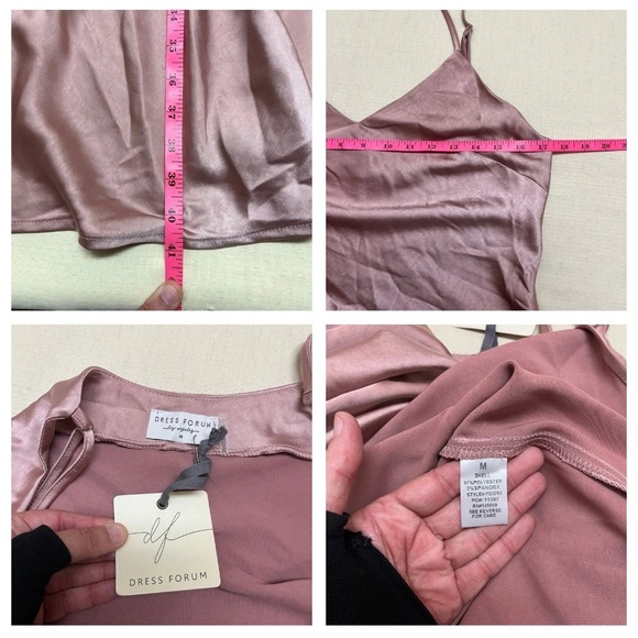 NWT Dress Forum M blush pink midi satin slip dress - Picture 3 of 8